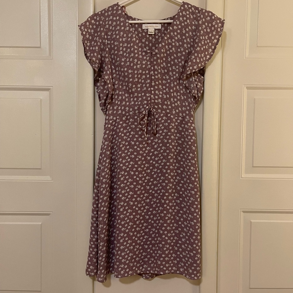 Lavender & white floral cottage core dress